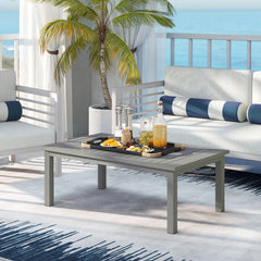 Outsunny 100cm x 60cm Aluminium Outdoor Coffee Table - Grey