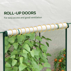 Outsunny 200 x 100cm Walk-In Greenhouse, with Zipped Doors - White