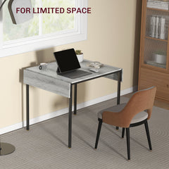 HOMCOM Four-Person Drop Leaf Dining Table - Grey