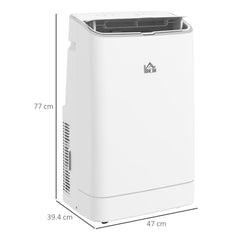 HOMCOM 14000 BTU Mobile Air Conditioner, Smart Home WiFi Compatible, with Heater, Cooler, Dehumidifier, Fan, 24H Timer