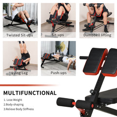 HOMCOM Multifunction Weight Bench with 2 Dumbbells, 7-Level Adjustable Hyper Extension Sit-up Bench