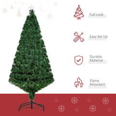 HOMCOM 5FT Pre-Lit Fibre Optic Artificial Christmas Tree Holiday Xmas D√É¬©cor with Tree Topper Multi-Colour