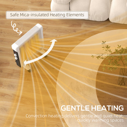 HOMCOM 2kW Electric Heater, 10-45√¢‚Äû∆í Temperature - White