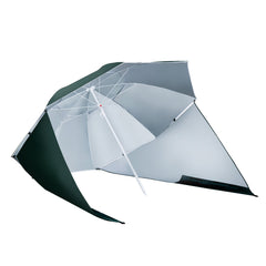 Outsunny 2m UV Protection Fishing Beach Umbrella Brolly Shelter w/ Side Panel Tent Green