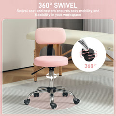 HOMCOM 360√Ç¬∞ Swivel Seat Salon Stool - Pink