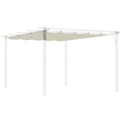 Outsunny Retractable Pergola Shade Cover, Replacement Canopy for 4 x 3 (m) Pergola, Retractable Roof, Cream White