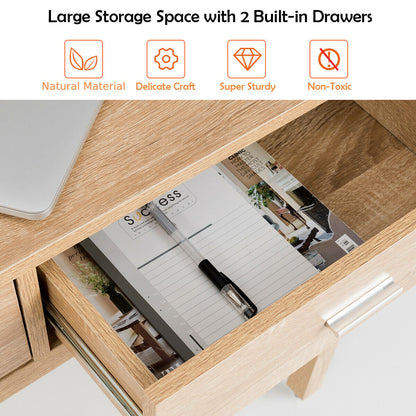 Extending Console Table with 2 Drawers for Bedsits, Flats or Apartments-Nature