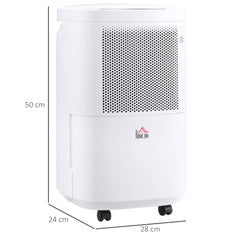 HOMCOM 10L/Day 2200ML Portable Quiet Dehumidifier with WiFi Smart App Control, Electric Moisture Air Dehumidifier for Home Laundry Basement