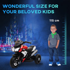 HOMCOM Kids 6V Electric Ride On Motorcycle Electric Motorbike w/ Lights Music Horn 3 Wheel Outdoor Play Toy for 3-5 Years Red