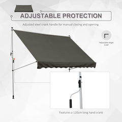 Outsunny 3x1.5m Adjustable Outdoor Aluminium Frame Awning Grey