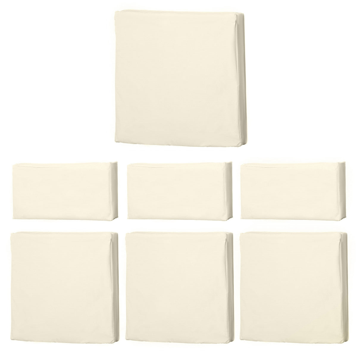 Outsunny Rattan Furniture Cushion Cover Replacement Set, 7 pcs-Cream