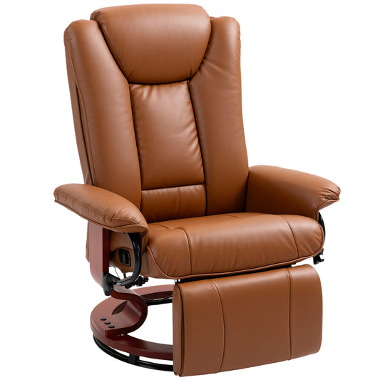 HOMCOM Faux Leather Recliner Chair - Brown