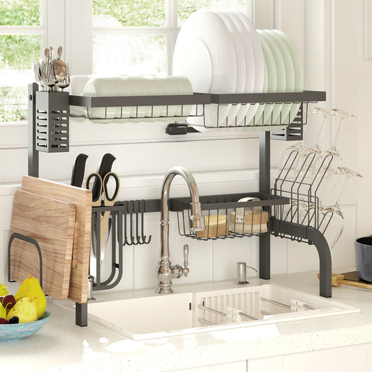 HOMCOM 65cm Modular Over-Sink Drying Rack