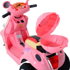 HOMCOM Kids Electric Ride On Toy Car 6V Electric Motorbike with Chargeable Battery Headlight and Music for 3-5 Years - Pink