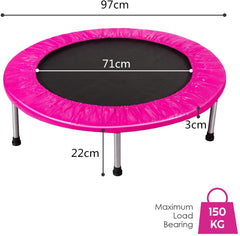 Foldable Mini Trampoline with Springs and Padded Cover-pink