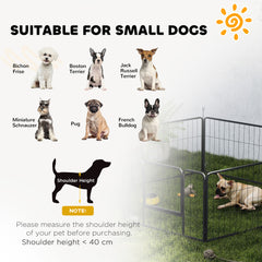 PawHut 6 Panels Dog Playpen, Portable Detachable Puppy Pen with Door, for Small Dogs, 60cm High, Black