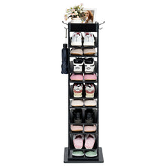 11 Tier 360° Rotating Shoe Organiser with 2 Hooks-Black