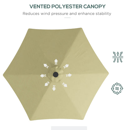 Outsunny 3(m) Solar LED Cantilever Parasol, Beige