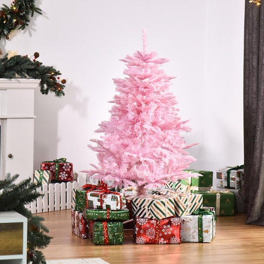 HOMCOM 4FT Artificial Christmas Tree Holiday Xmas Holiday Tree Decoration with Automatic Open for Home Party, Pink