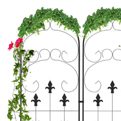 Outsunny Metal Trellis Set of 2, Garden Trellis for Climbing Plants Support Frames, Scrolls Design