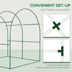 دفيئة Outsunny Walk in Polytunnel، دفيئة للحديقة مع نافذة وباب قابلين للطي، 1.8 × 1.8 × 2 متر، أخضر