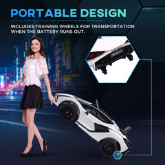 HOMCOM Lamborghini Sian Licensed 12V Kids Electric Ride On Car 2 Motors Toy Car with Remote Control Music Lights MP3 for 3-5 Years White