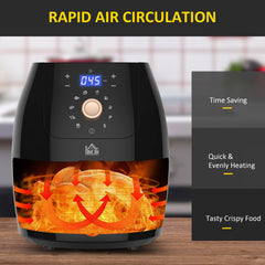 HOMCOM 5.5L 1700W Air Fryer, with Digital Display, 80-200√¢‚Äû∆í Temperature