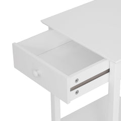 HOMCOM White Bedside Table, Wooden Side Table, Nightstand, Bedside Cabinet with Drawer and Storage Shelf for Bedroom and Living Room