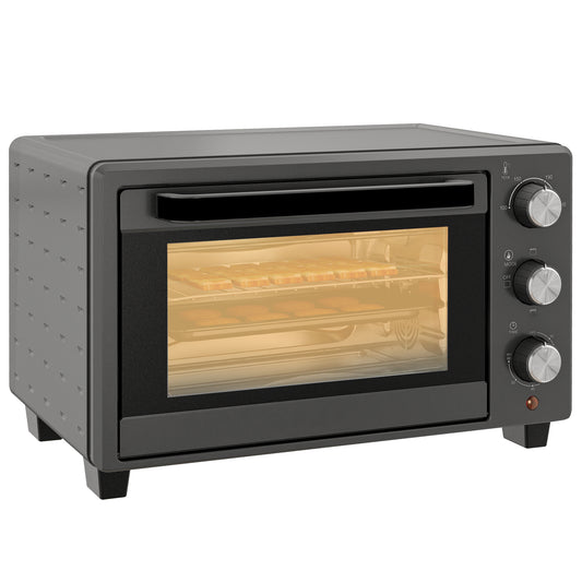 HOMCOM 21L Mini Countertop Oven, 100√Ç¬∞C-230√Ç¬∞C Adjustable Temp - Grey