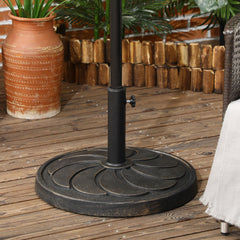 Outsunny 18kg Resin Garden Parasol Base, Round Outdoor Market Umbrella Stand Weight for Poles of â38mm to â48mm, Bronze