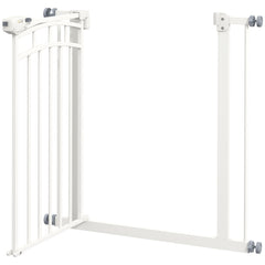 PawHut Pressure Fit Stair Gate, Dog Gate w/ Auto Closing Door, for Small, Medium Dog, Easy Installation, for 74-80cm Opening