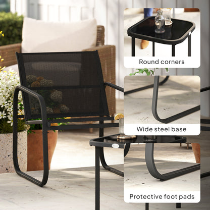 Outsunny Three-Piece Garden Seating Set - Black