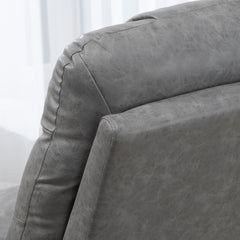 HOMCOM Thick Padded Faux Leather Recliner Armchair - Light Grey