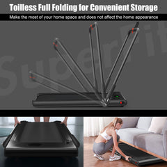 Folding Treadmill with LED Display Bluetooth Speaker-Black