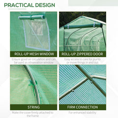 Outsunny Polytunnel Greenhouse with Windows and Door, Walk in Greenhouse for Garden, Backyard (3 x 2 M)