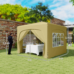 Outsunny 3 x 3m Pop-Up Gazebo Shelter, with Accessories - Sand