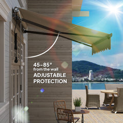 Outsunny 2.5 x 2m Electric Awning with Remote Controller, Aluminium Frame DIY Retractable Awning, UV30+ Sun Shade Canopy for Garden Patio Deck Door Window, Light Grey