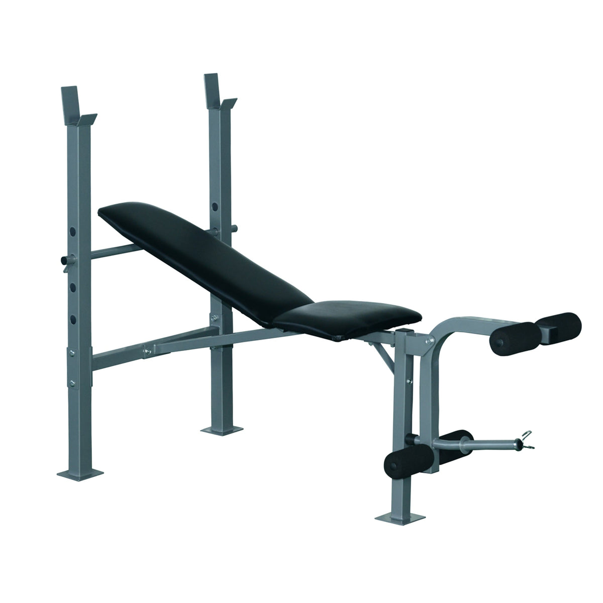 HOMCOM 4-Levels Adjustable Weight Bench Fitness Equipment with Barbell Rack-Black