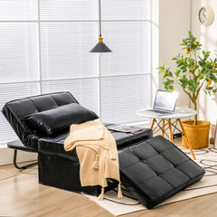 4 in 1 Convertible Sofa Bed with Adjustable Backrest-Black