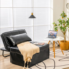 4 in 1 Convertible Sofa Bed with Adjustable Backrest-Black