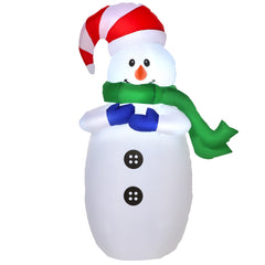 HOMCOM 4ft Inflatable Standing Christmas Decoration Large Waterproof Snowman with LED and Inflator