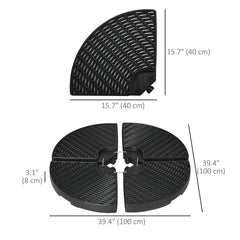 Outsunny 52kg Four-Piece Fillable Cantilever Parasol Weight Set