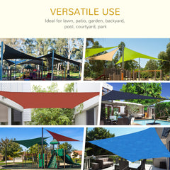 Outsunny Triangle Sun Shade Sail Outdoor UV Protection HDPE Canopy w/ Steel Rings Ropes UV Block Outdoor Patio Shelter Yellow