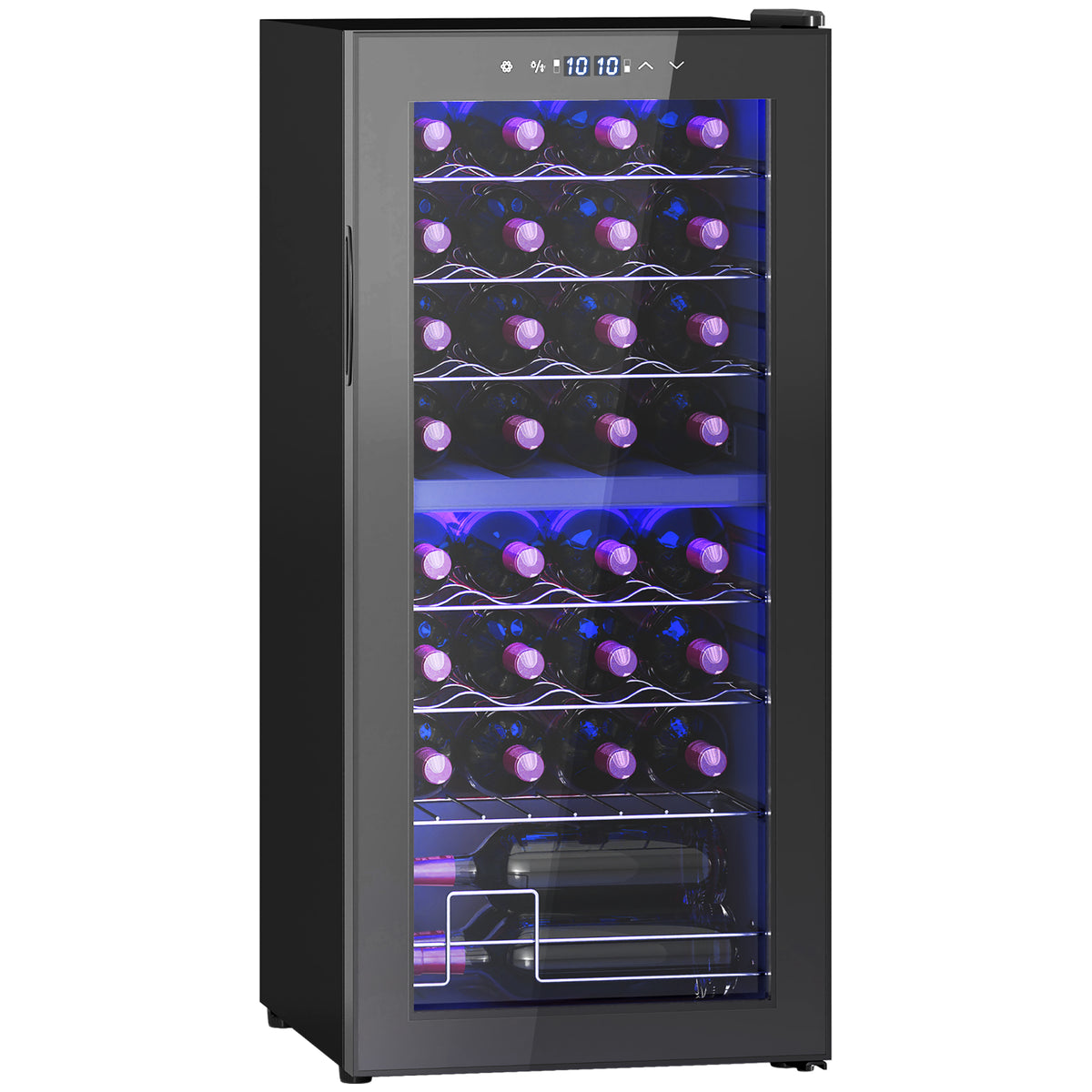 HOMCOM 32 Bottle Dual Zone 5-18√¢‚Äû∆í Wine Fridge - Black