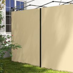 Outsunny Set of Two 3 x 3(m) Replacement Zipped Gazebo Walls - Beige