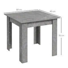 HOMCOM Square Dining Table, Modern Dining Room Table with Faux Cement Effect, Space Saving Small Dining Table