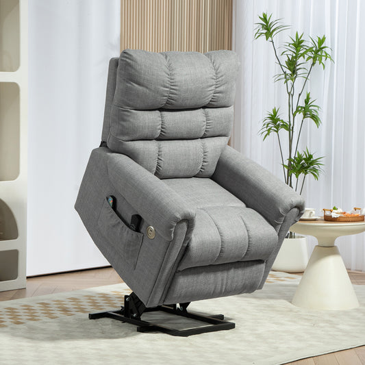 HOMCOM Rise and Recline Electric Massage Armchair - Grey