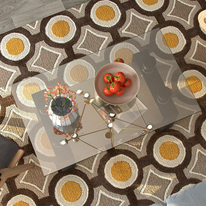 Modern Glass Coffee Tea Table with Open Shelf-Black