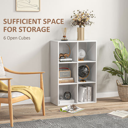 HOMCOM 6-Cube Bookshelf - White