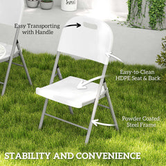 Outsunny Set of Two Foldable Outdoor Chairs - White